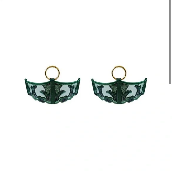 SOLD Bordelle Aurea Garters Eden Green Adjustable NWT - Picture 2 of 5